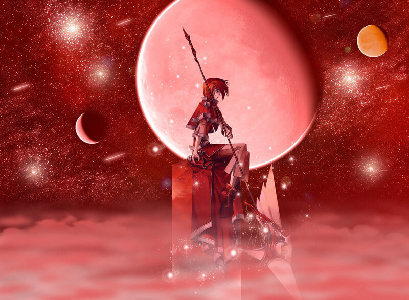 Anime warrior on a red planet