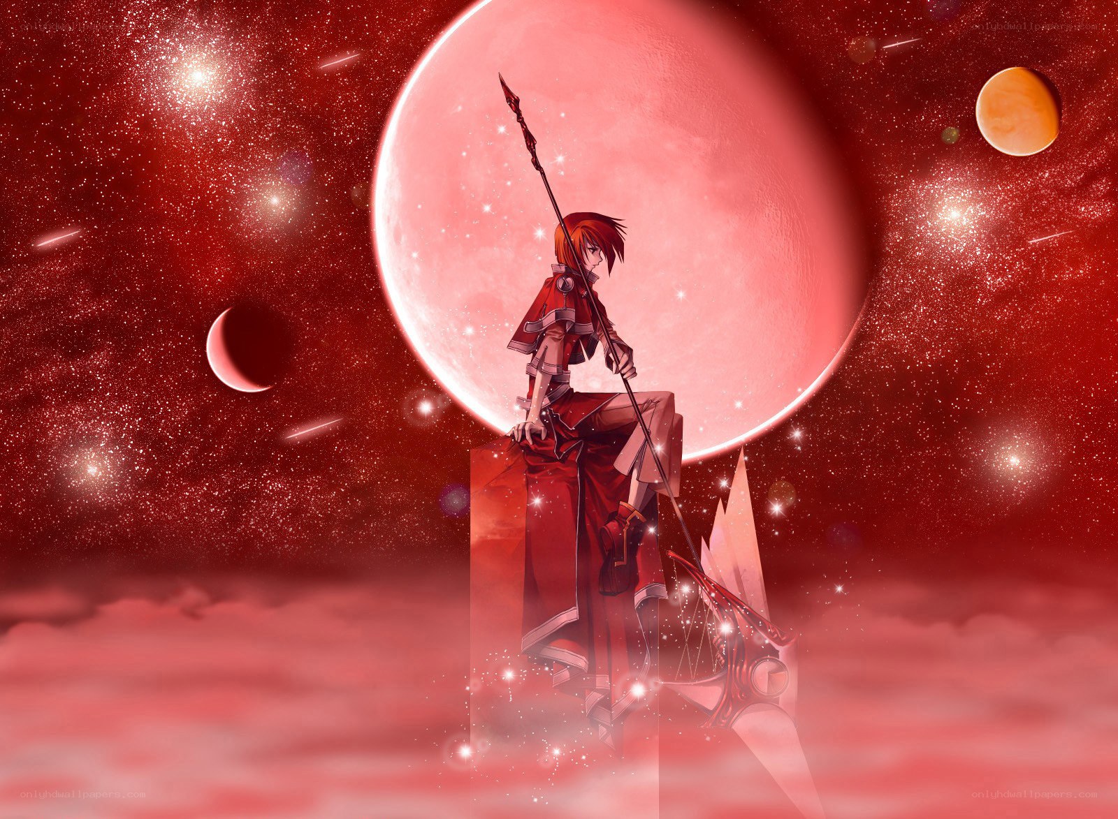 Anime warrior on a red planet
