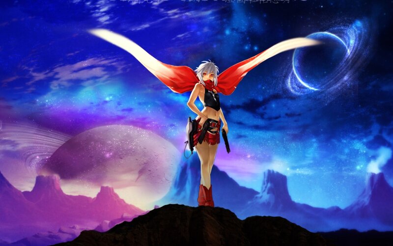 Anime warrior on alien planet