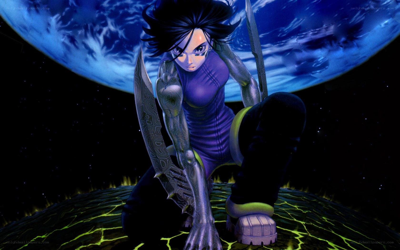 anime warrior on alien planet