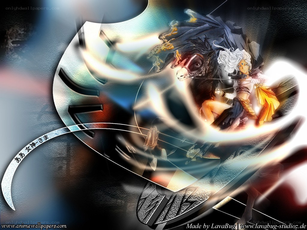 Anime warrior on horseback
