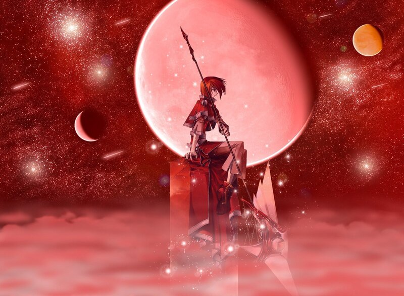 Anime warrior on red planet