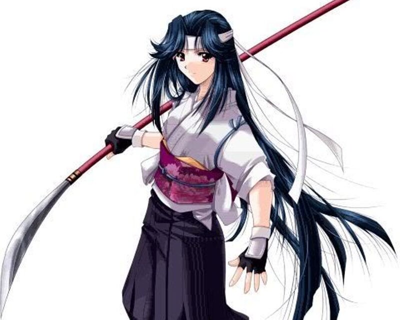 anime warrior with a spear