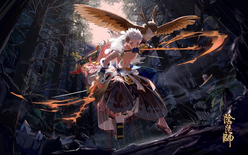 Anime Warrior with Bird