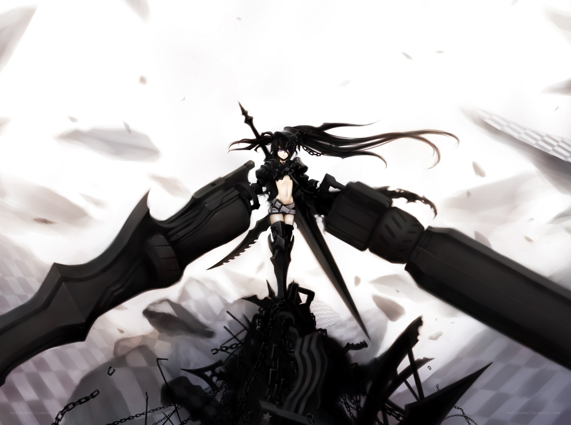 anime warrior with black wings