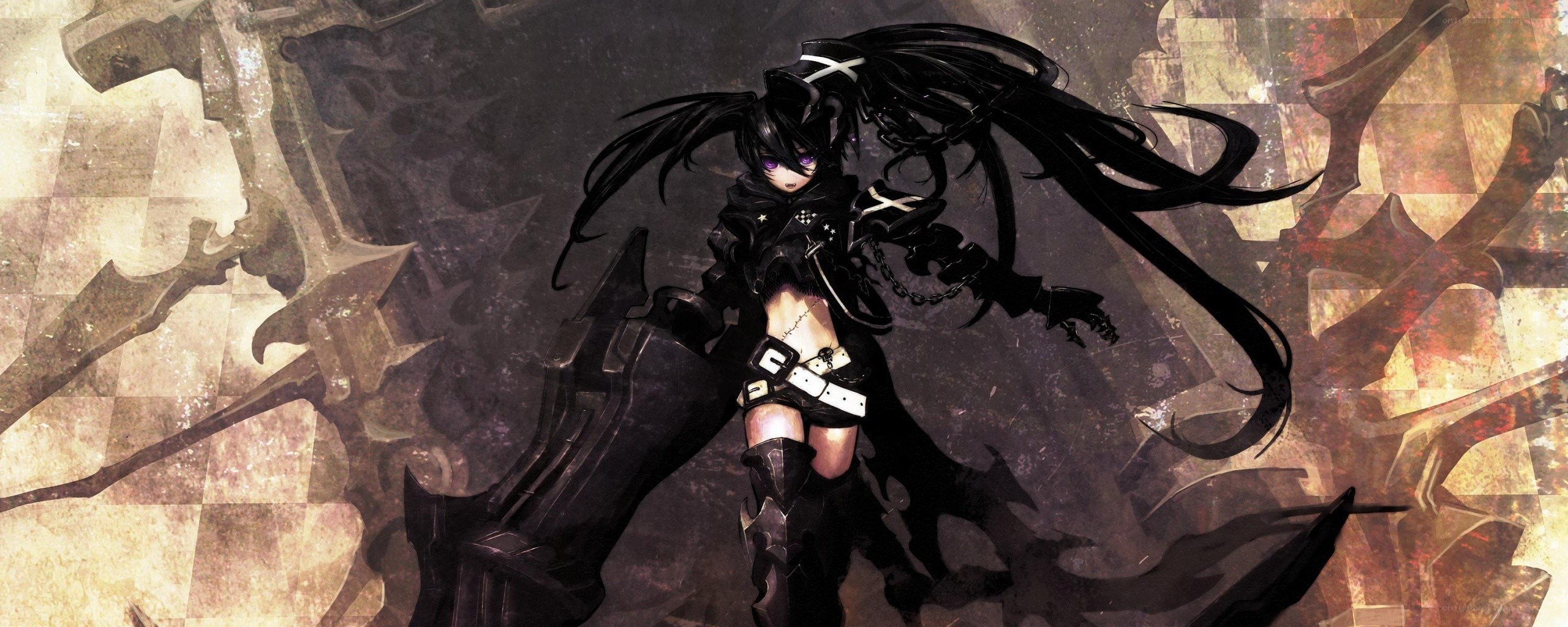 anime warrior with black wings