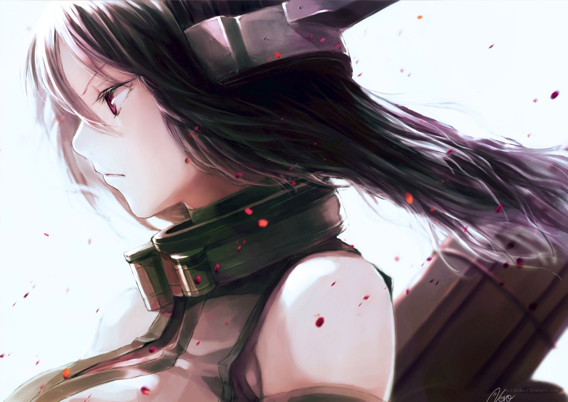 anime warrior with blood splatters