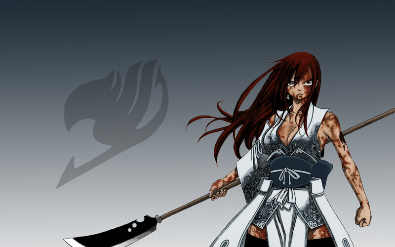 Anime warrior with bloodied face