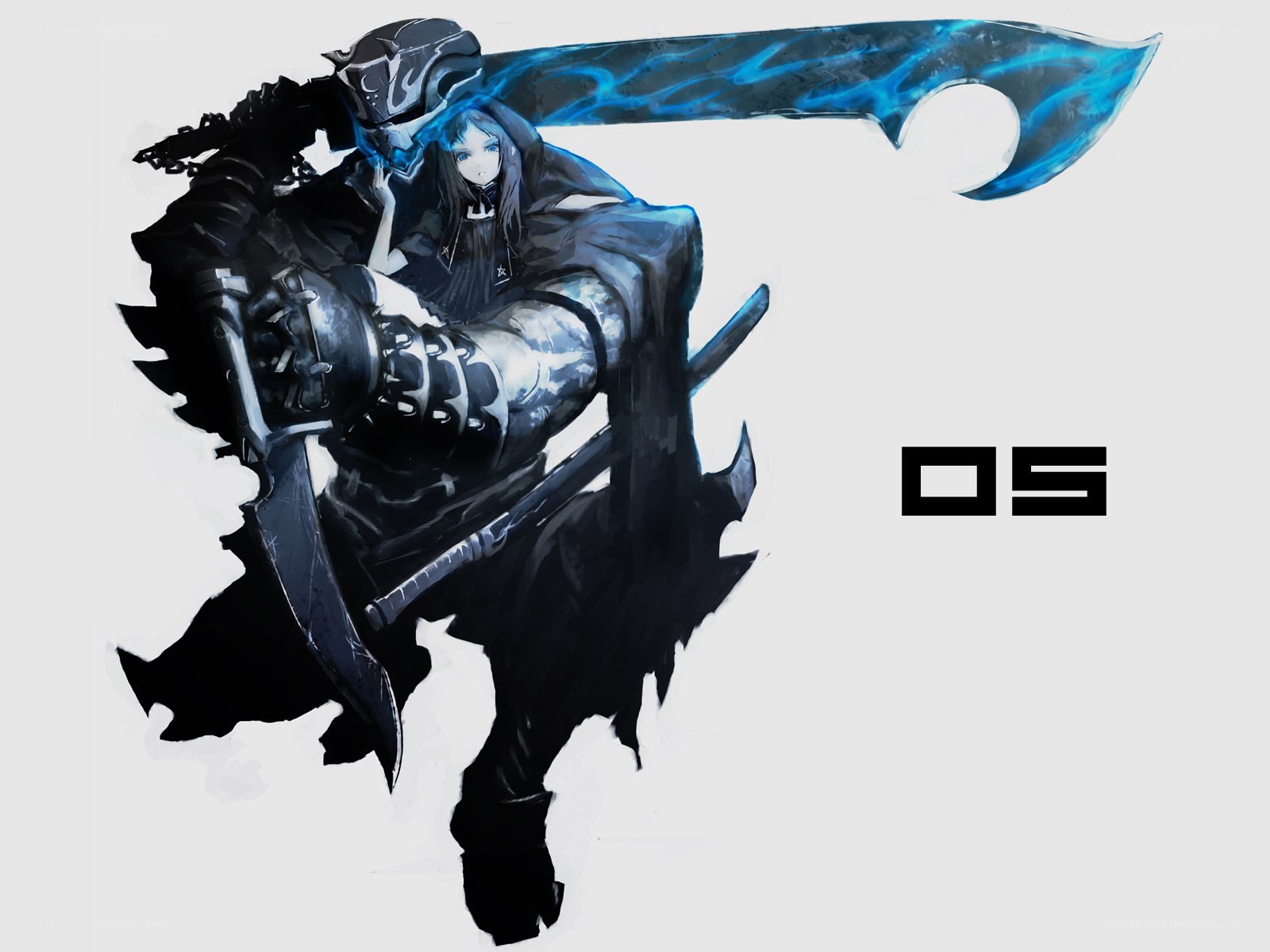 anime warrior with blue sword