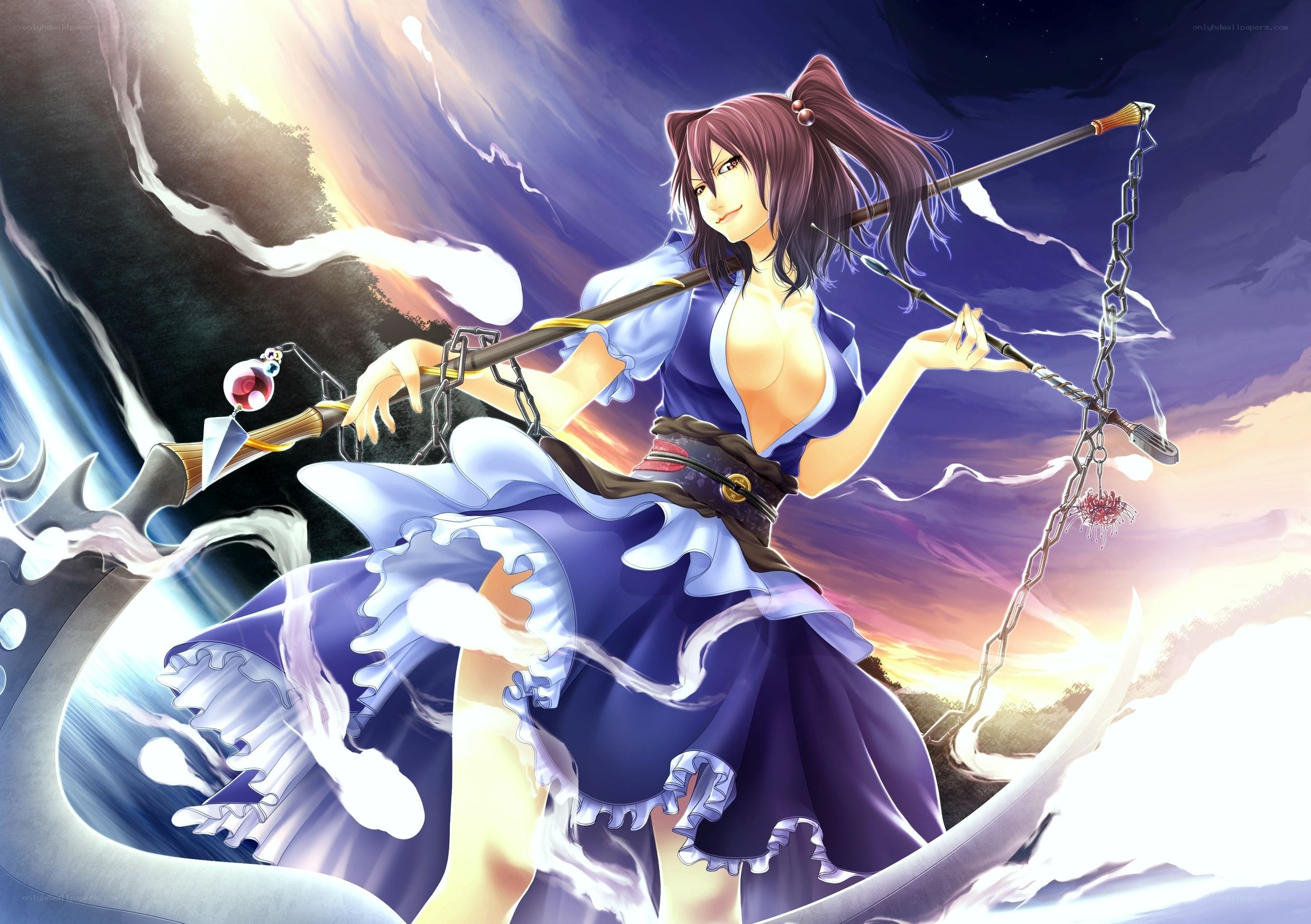 Anime warrior with chain weapon