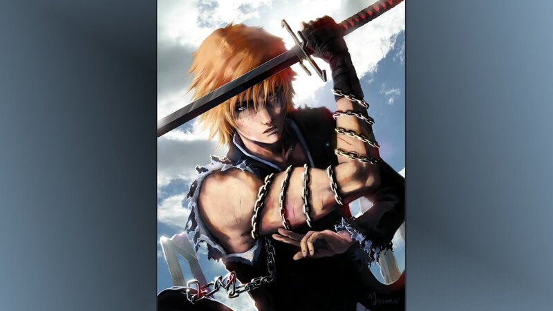 Anime warrior with chains