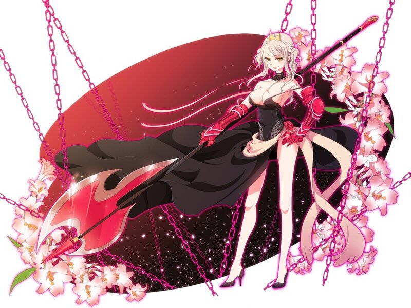 Anime warrior with chains and flowers