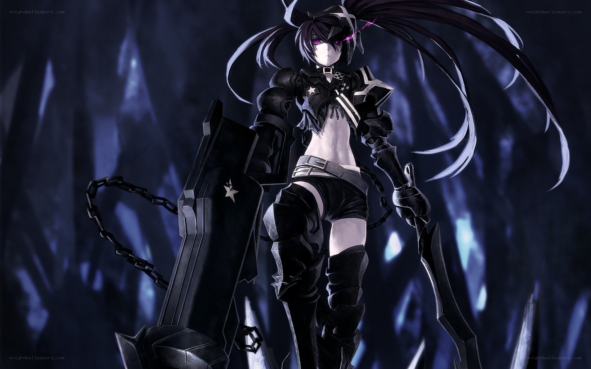 anime warrior with dark armor