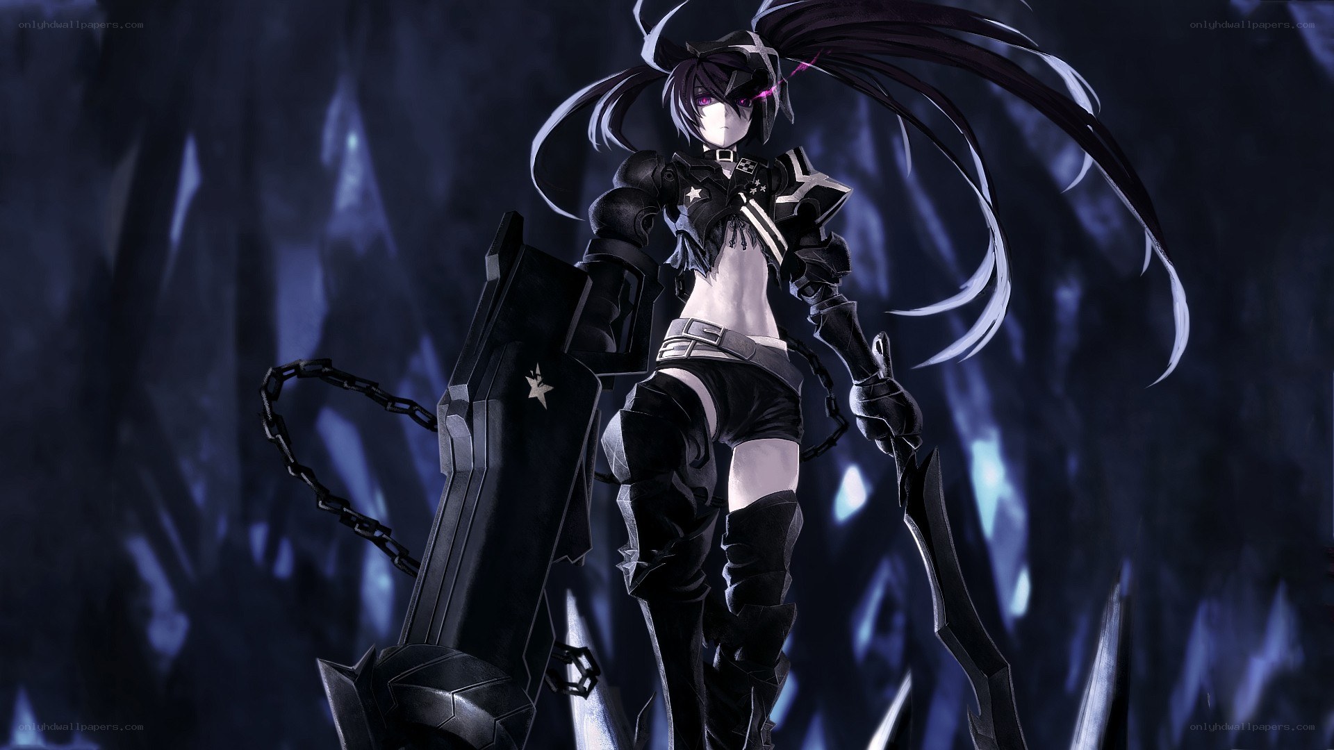 anime warrior with dark weapon