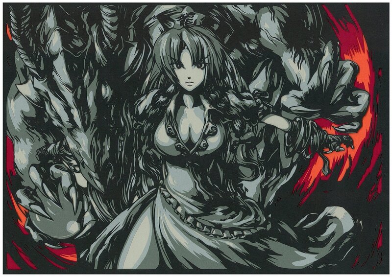 anime warrior with dragon