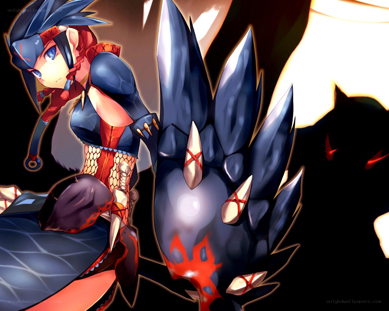 anime warrior with dragon