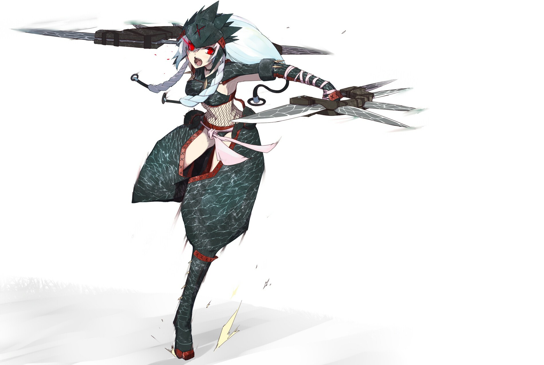 anime warrior with dual blades