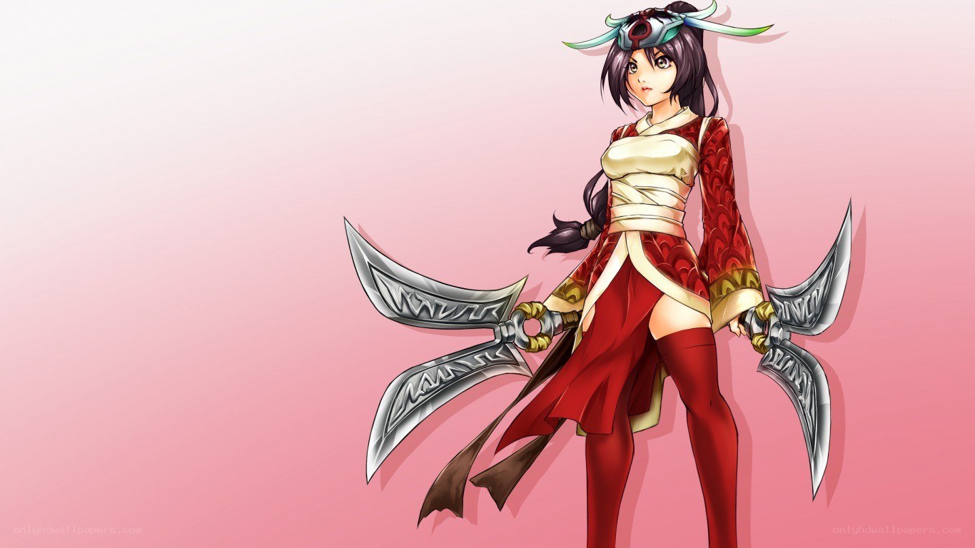 anime warrior with dual blades
