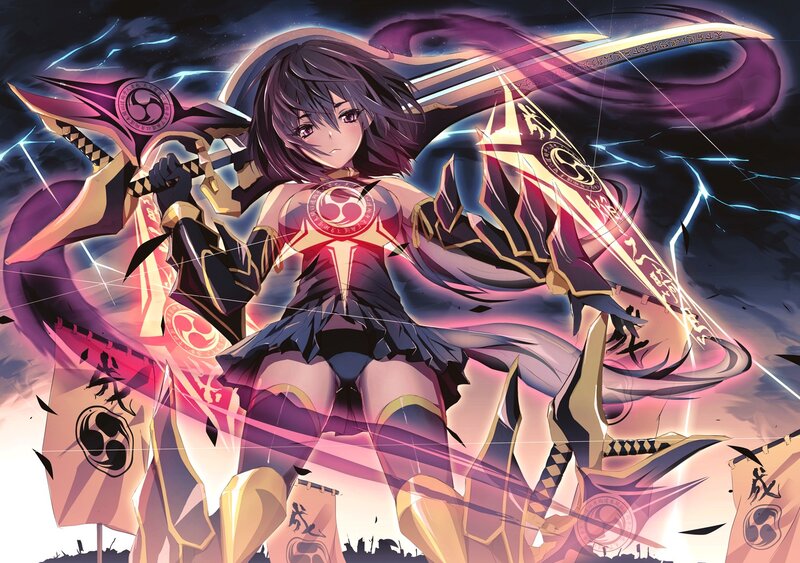 anime warrior with dual swords