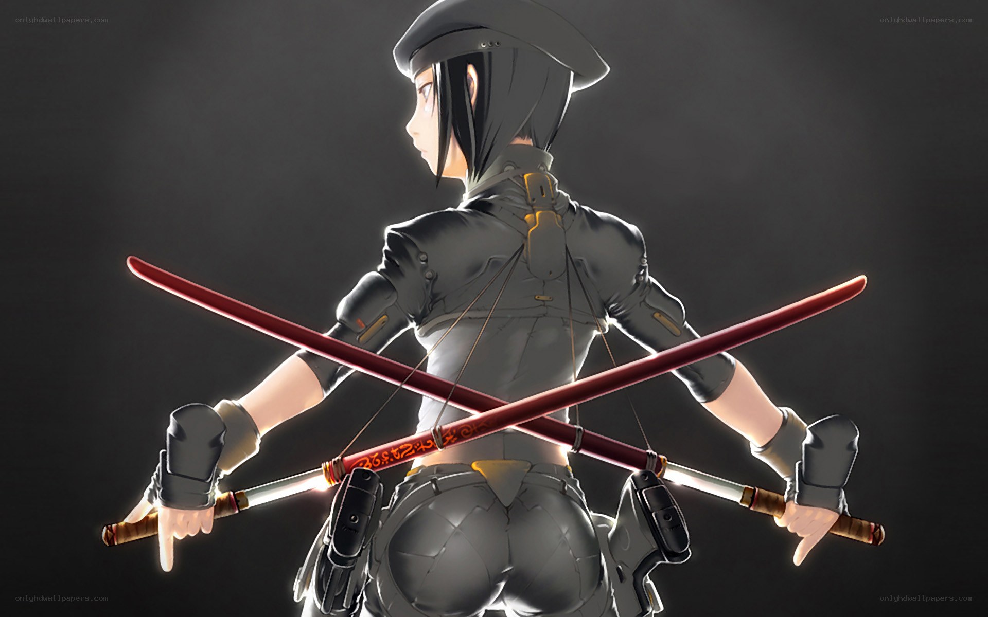 anime warrior with dual swords