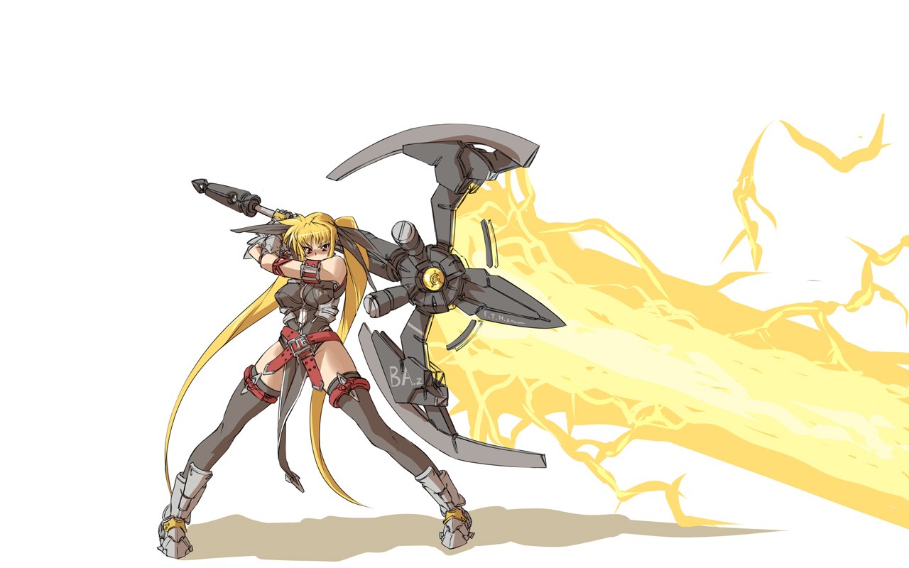 anime warrior with energy weapon
