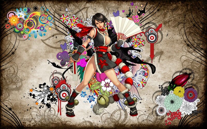 anime warrior with fan