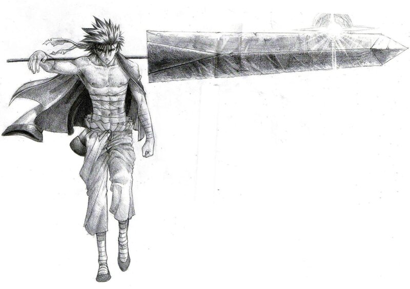 anime warrior with giant sword