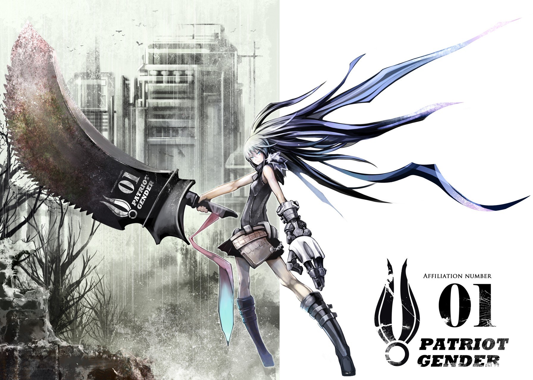 Anime warrior with giant sword