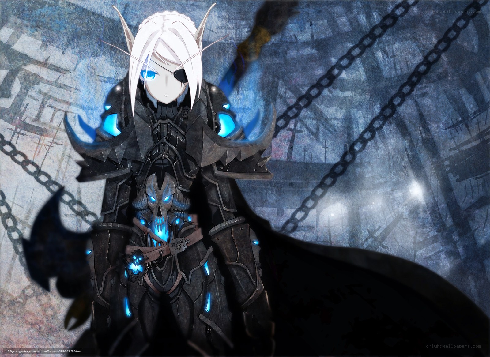 anime warrior with glowing armor