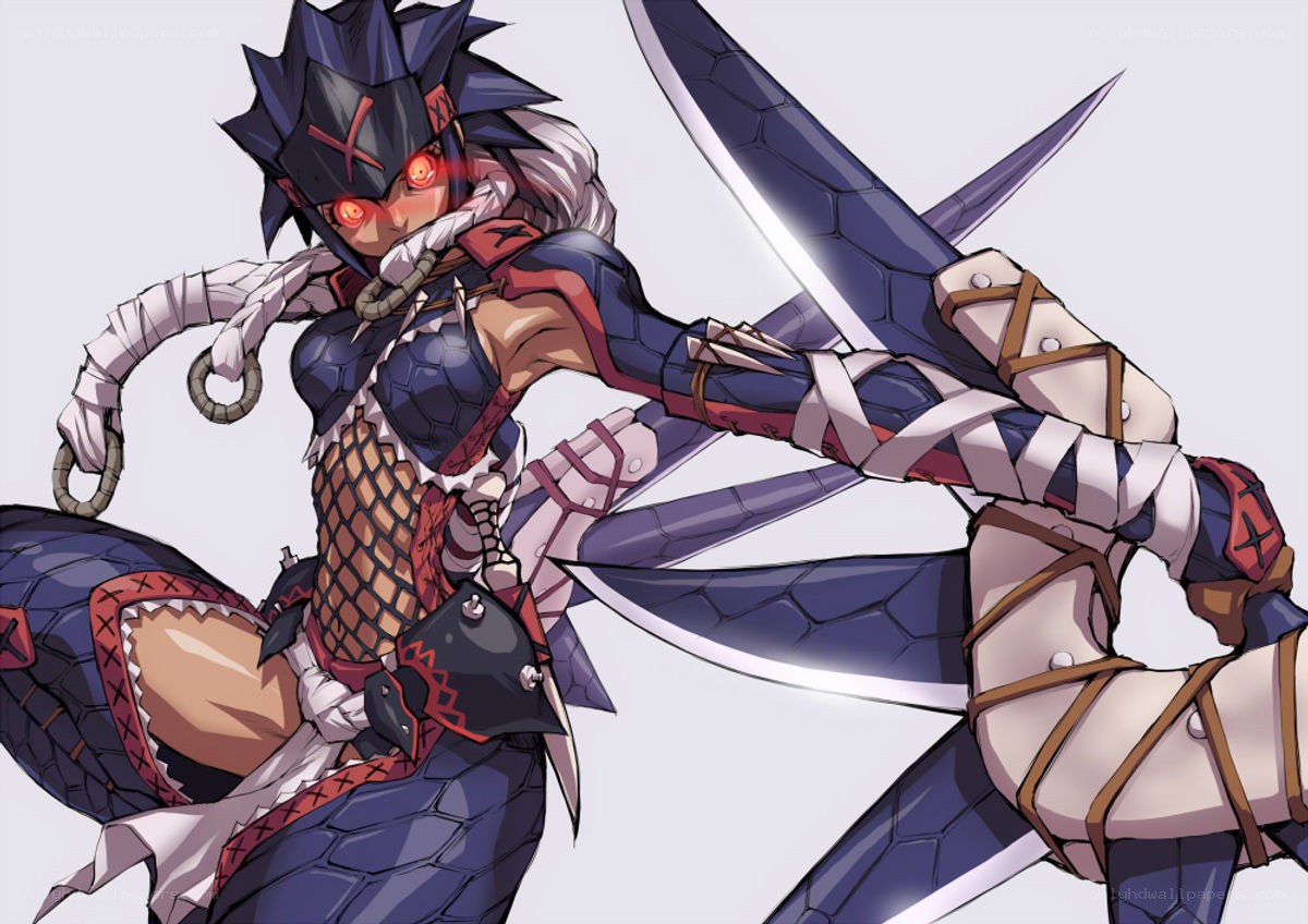 anime warrior with glowing eyes