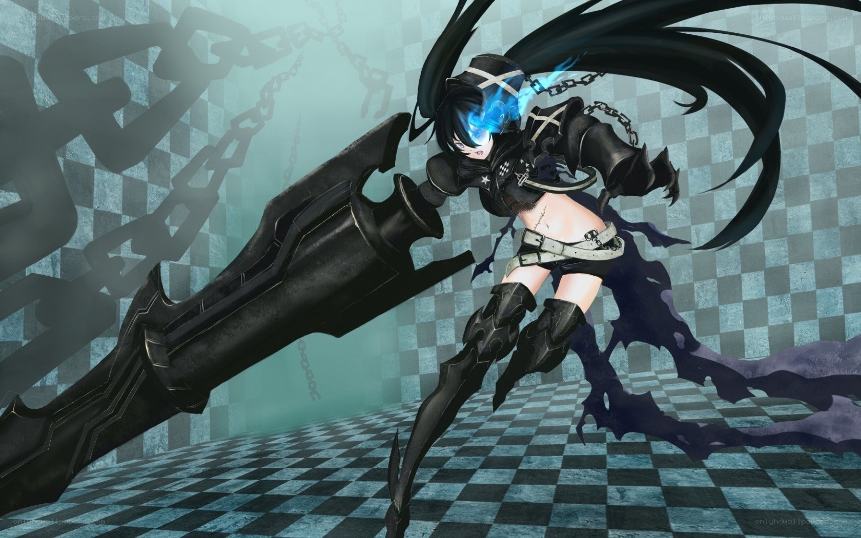anime warrior with glowing eyes