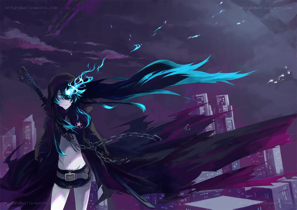 anime warrior with glowing eyes