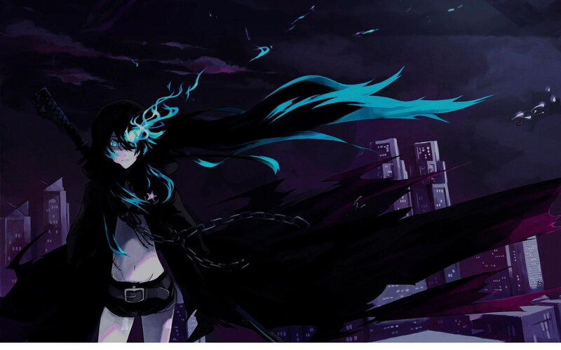 anime warrior with glowing hair