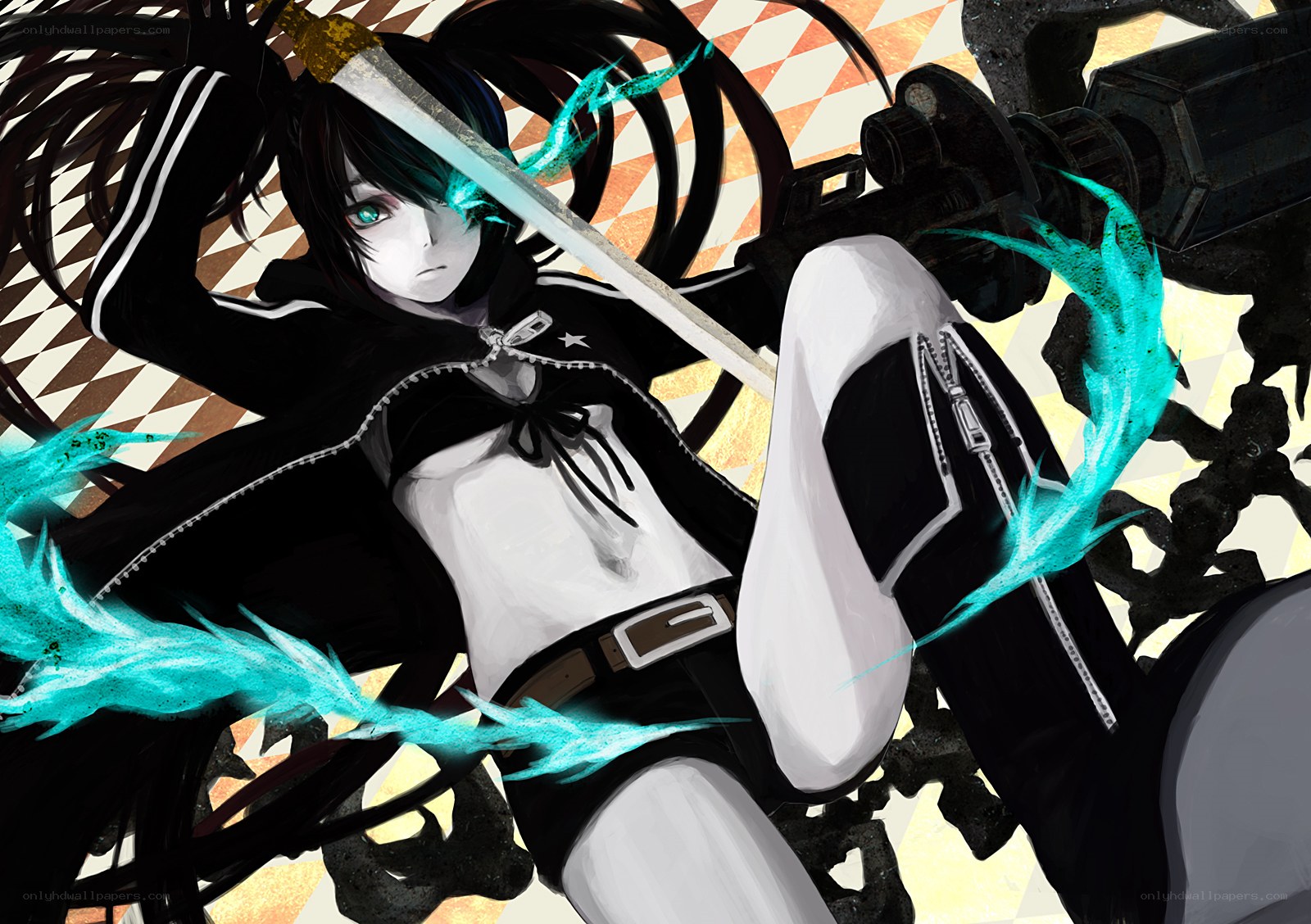 anime warrior with glowing sword