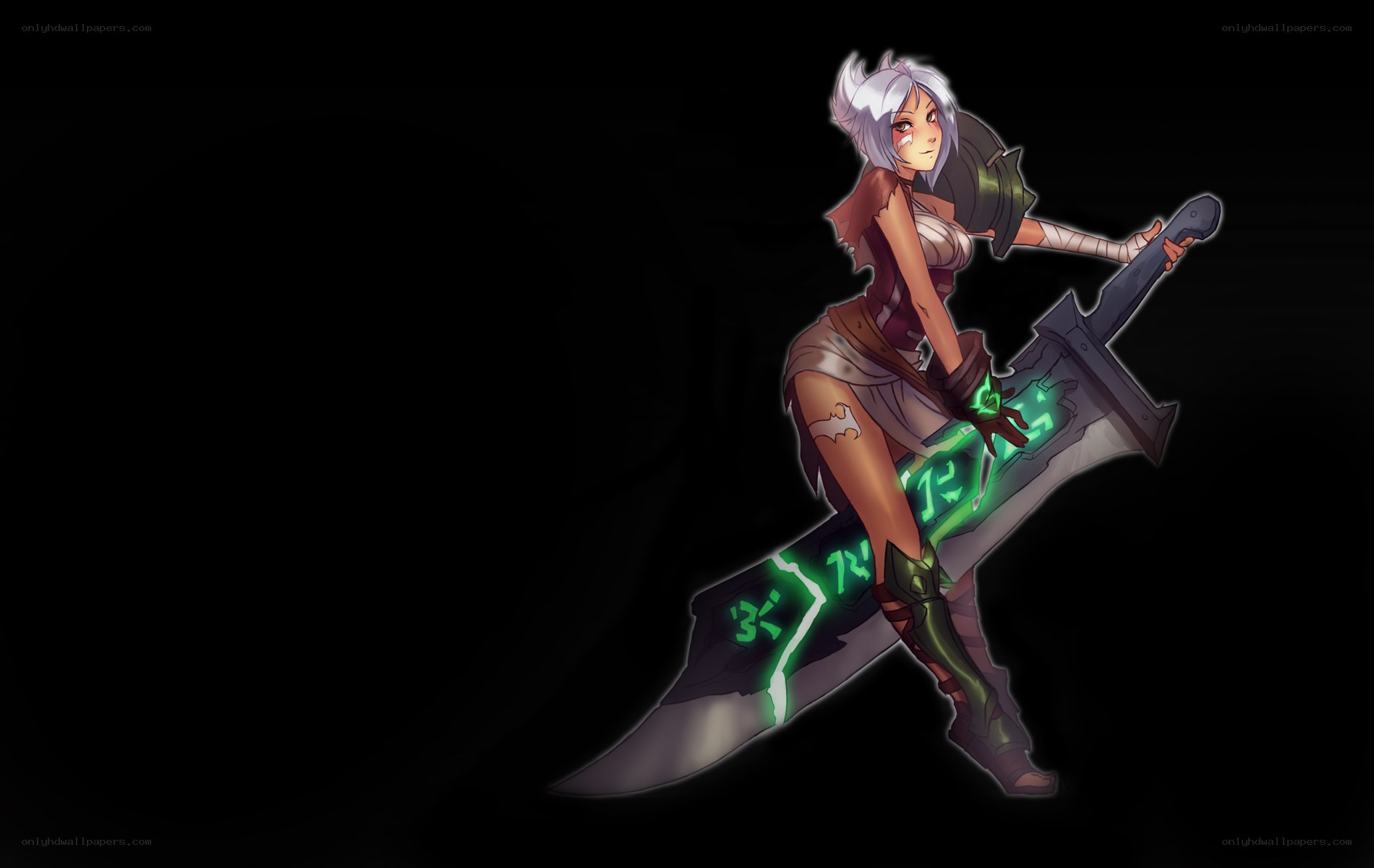 anime warrior with glowing sword