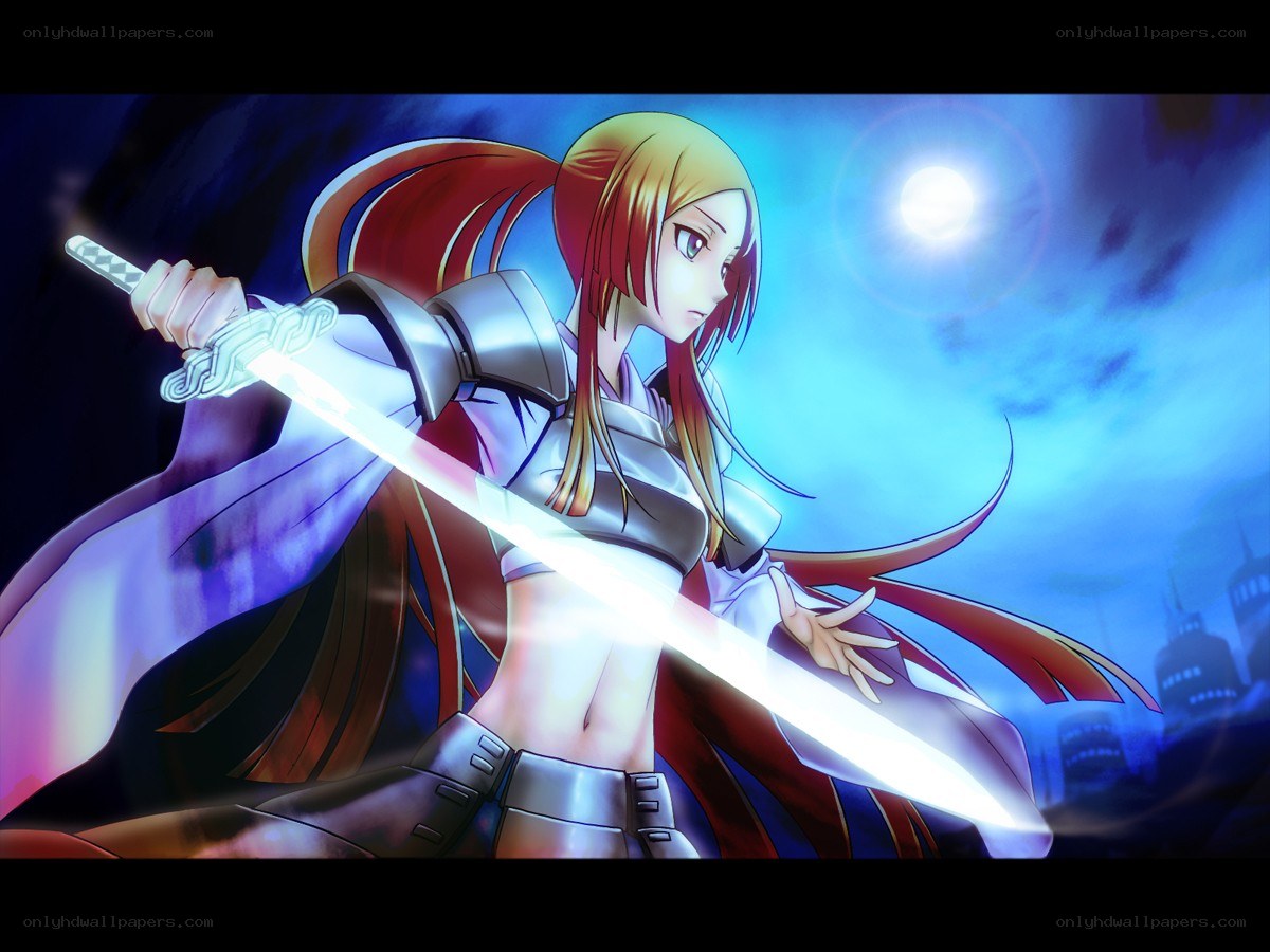 anime warrior with glowing sword