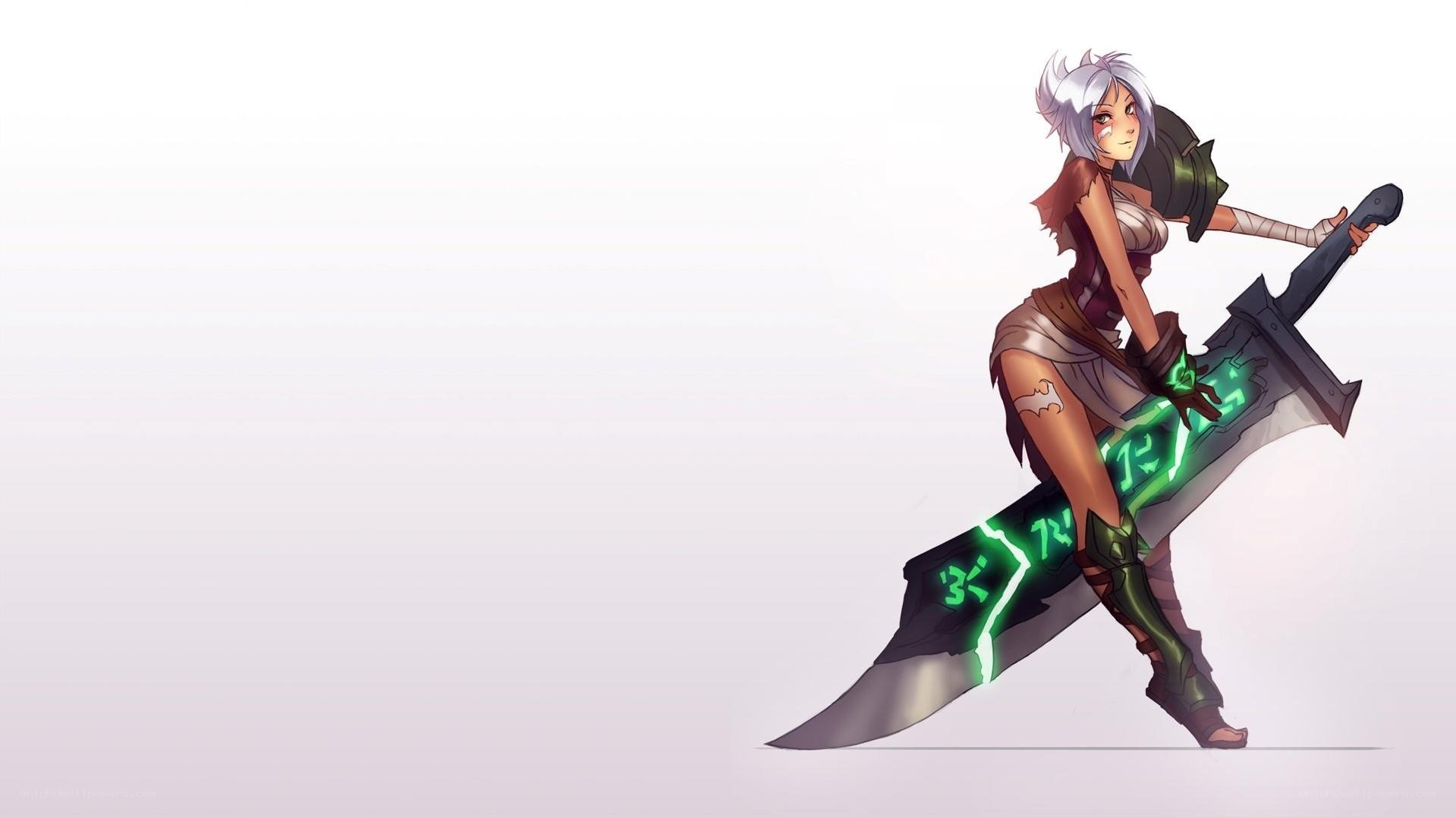 anime warrior with glowing sword