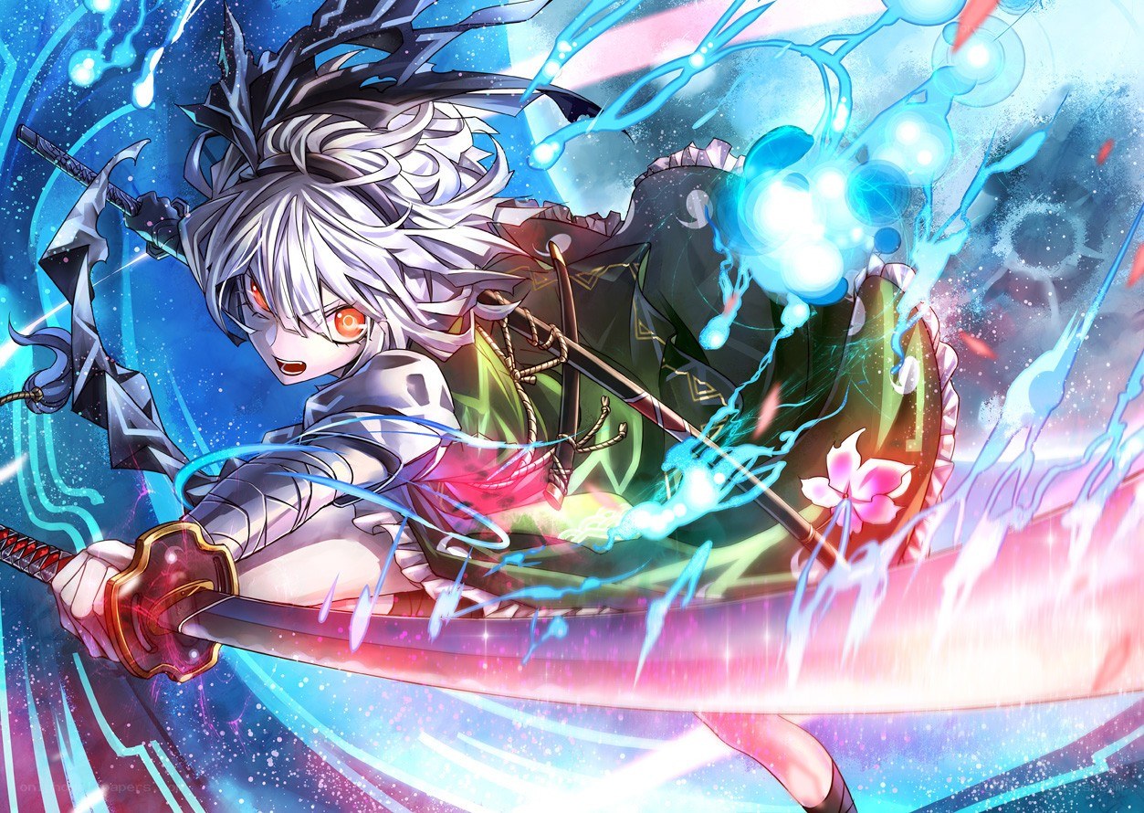 anime warrior with glowing sword