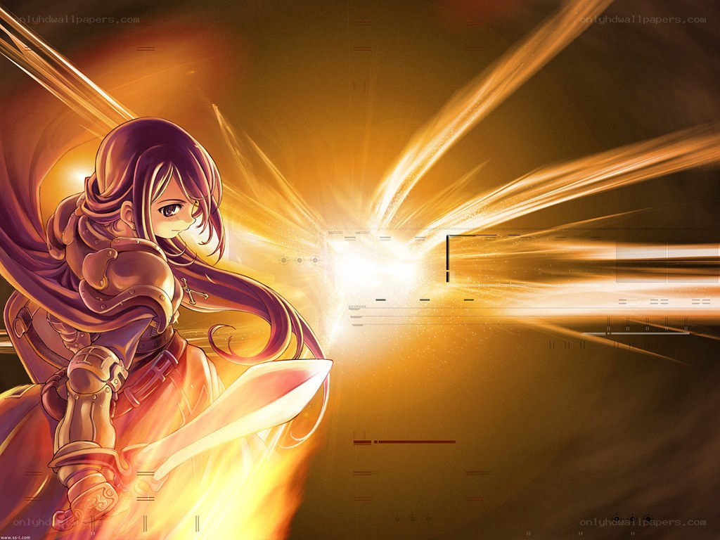 anime warrior with glowing sword