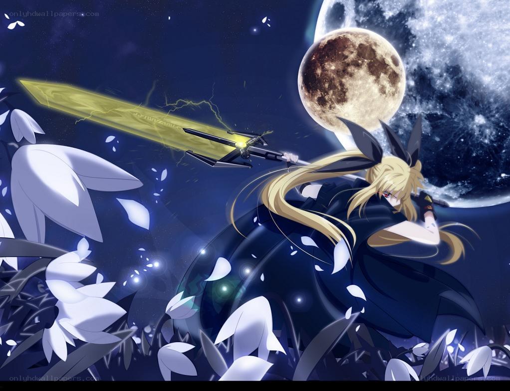 Anime warrior with glowing sword