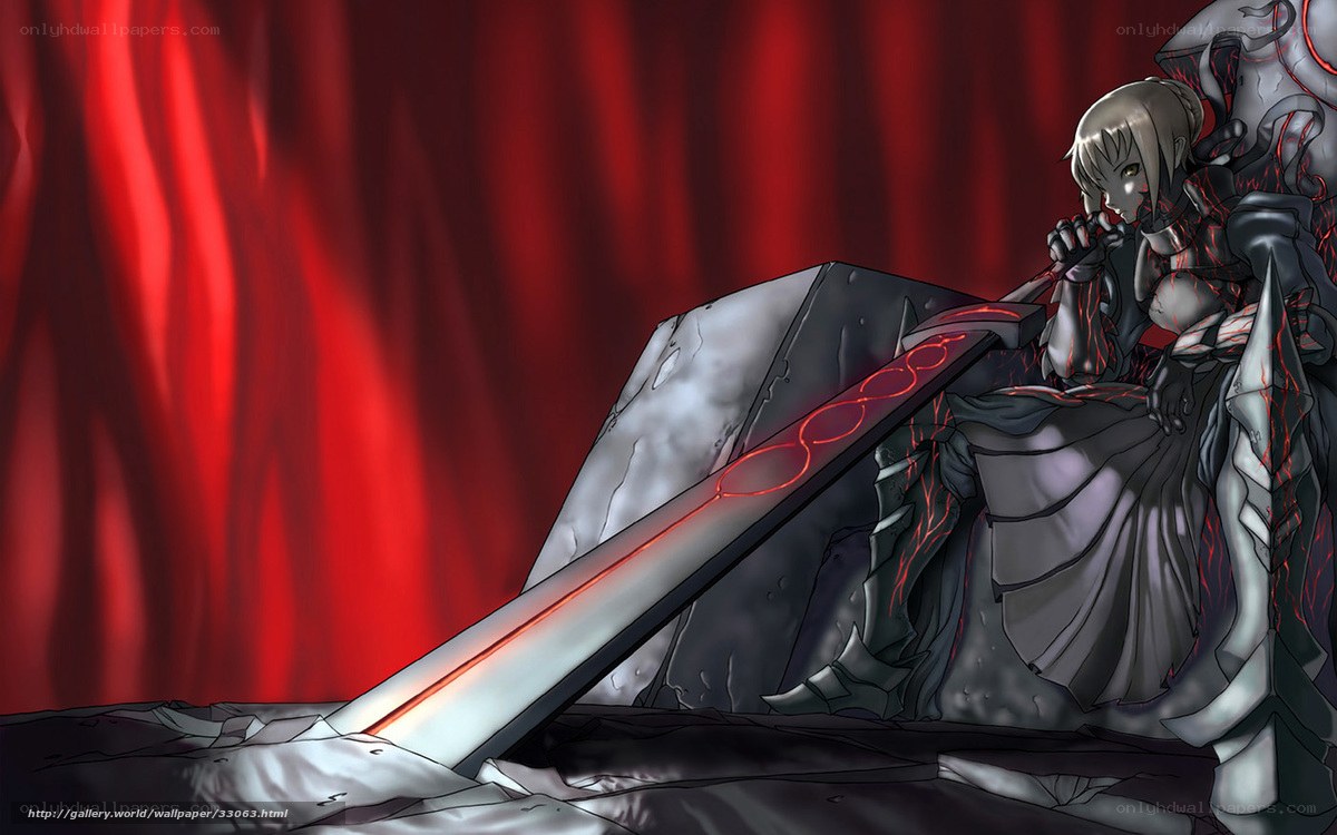 anime warrior with glowing sword