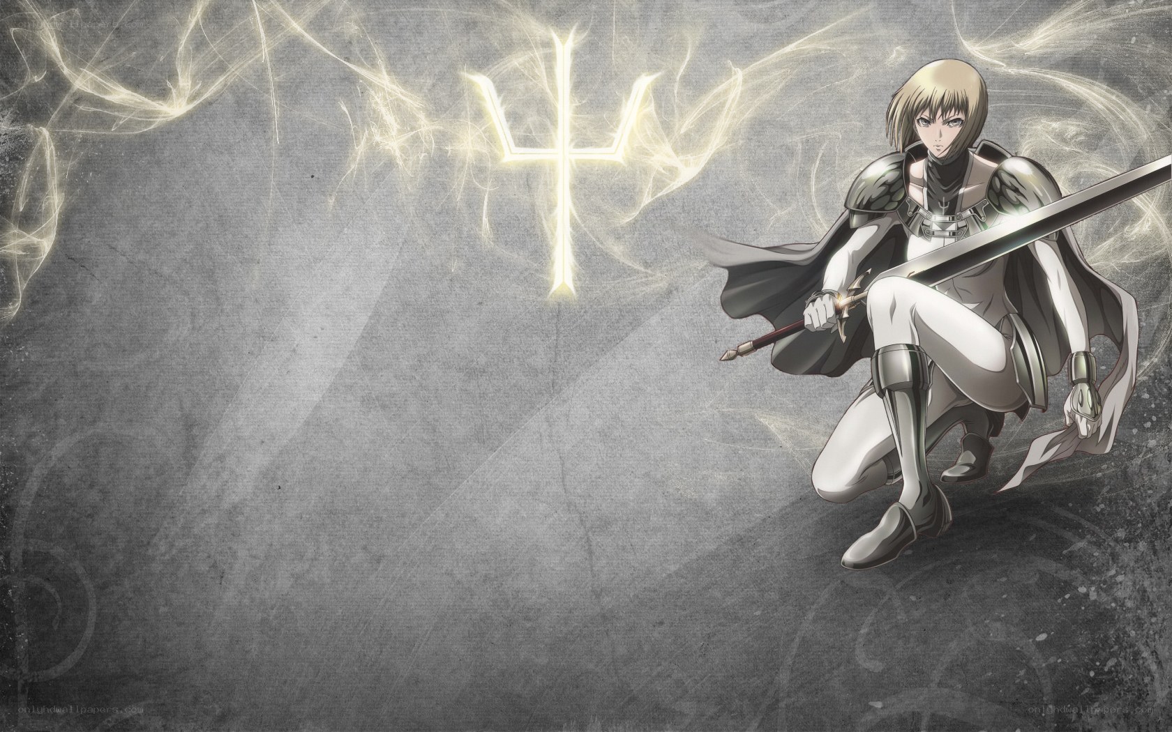 anime warrior with glowing symbol