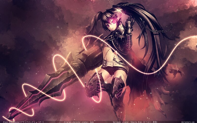 anime warrior with glowing weapon