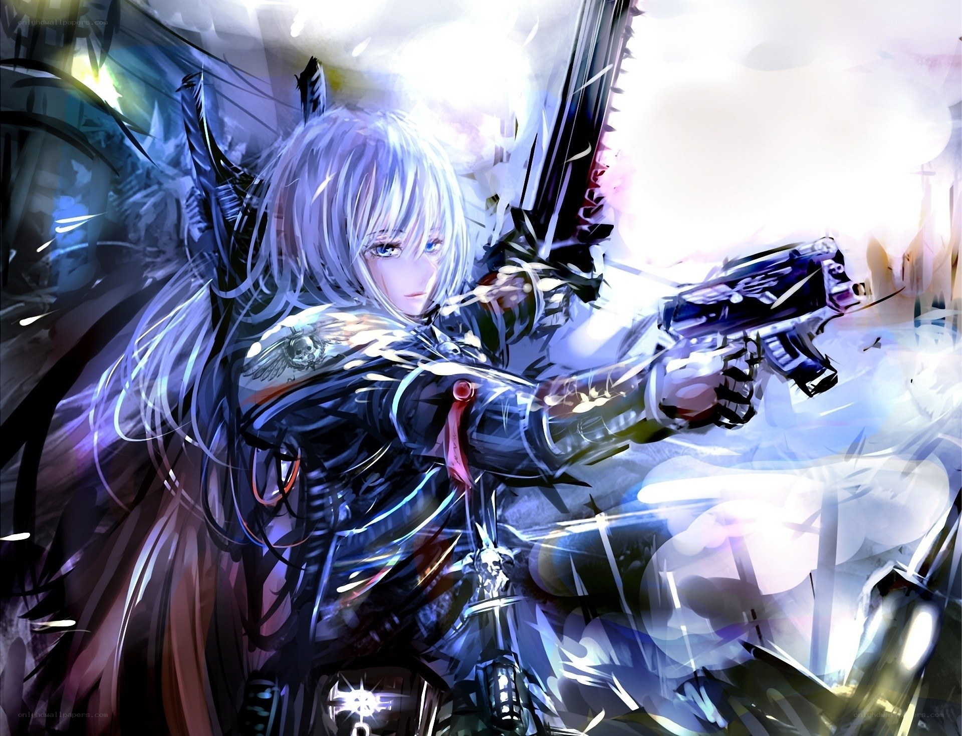 anime warrior with gun