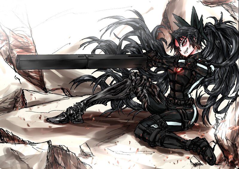 anime warrior with large gun