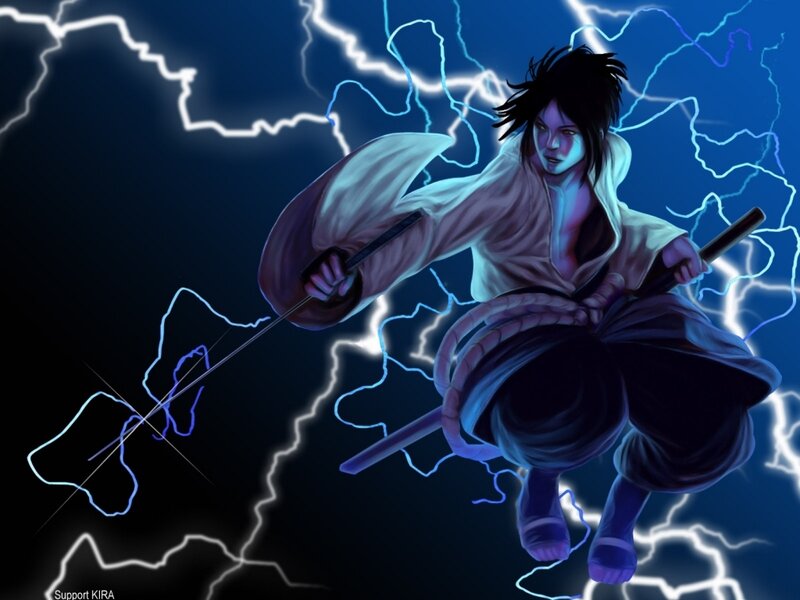 anime warrior with lightning