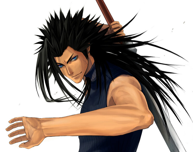 anime warrior with long black hair