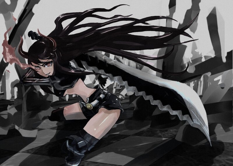 anime warrior with long hair