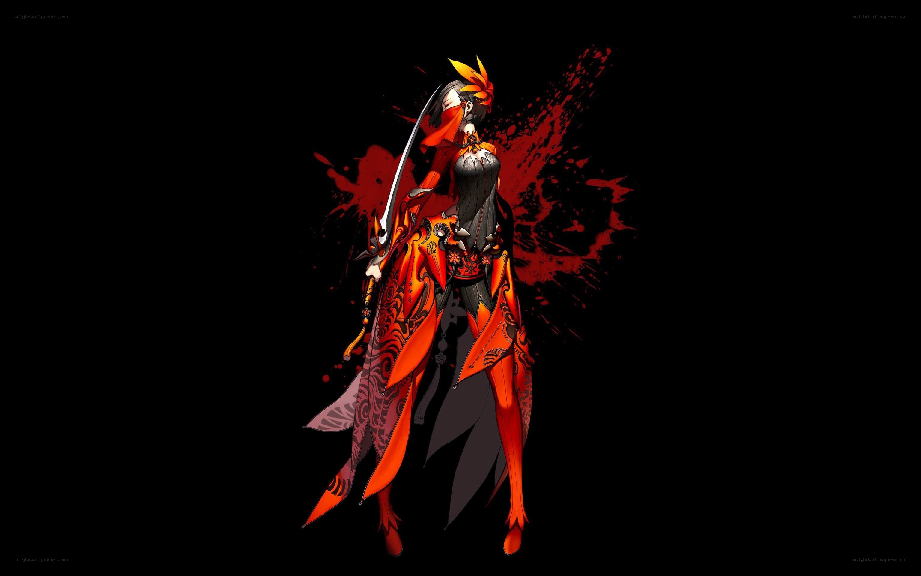 anime warrior with red cape