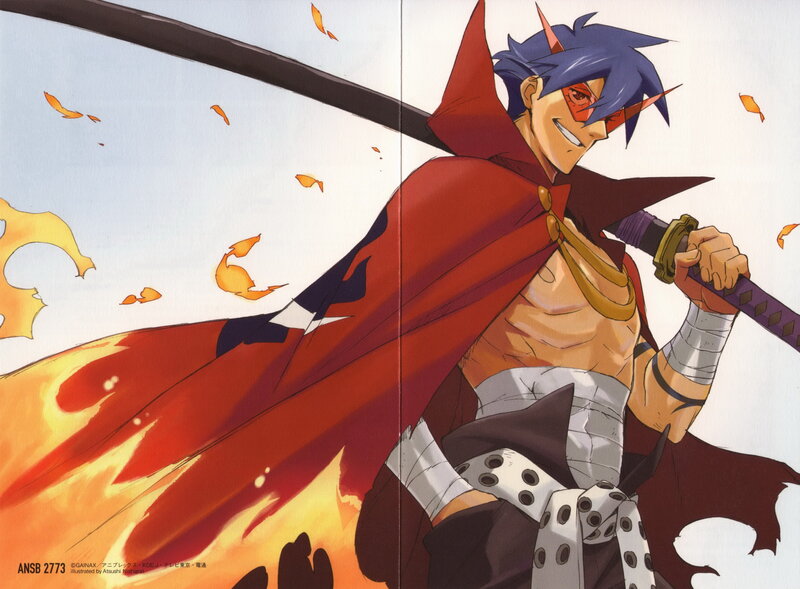 Anime warrior with red cape
